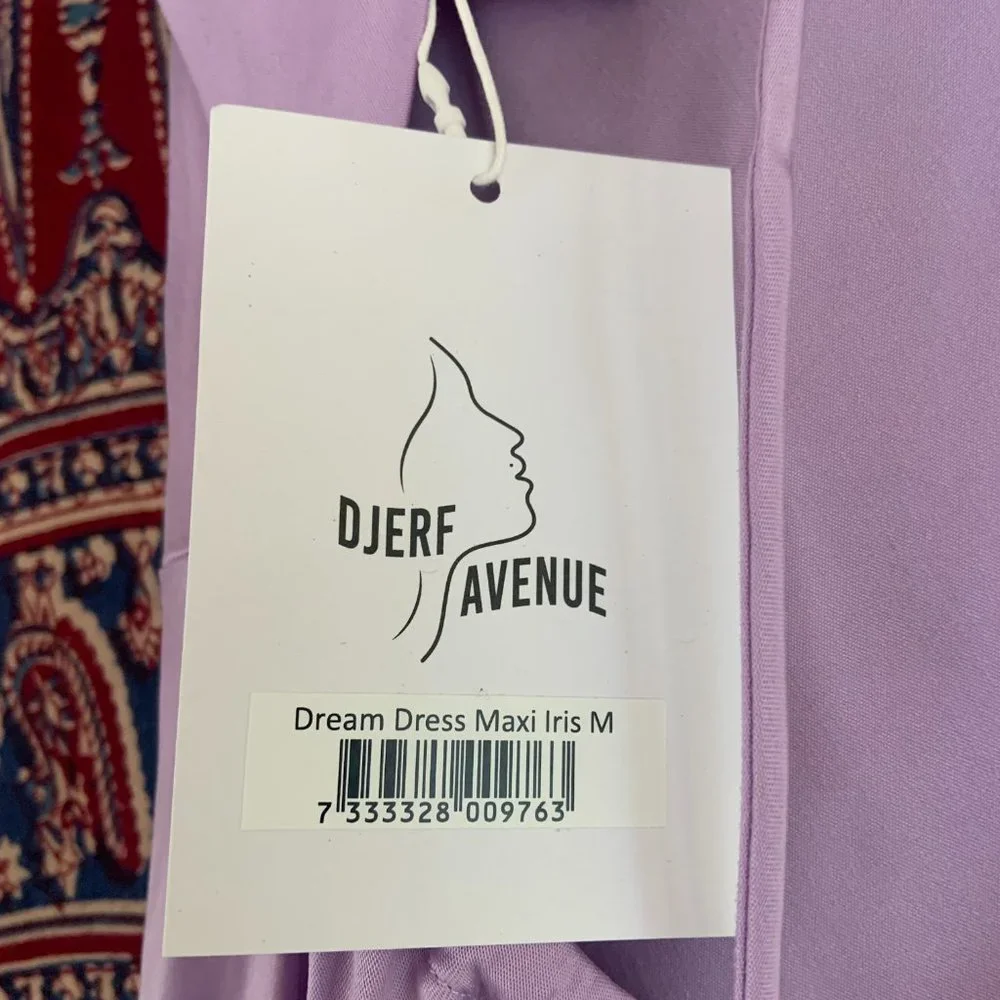 NWT Djerf Avenue Dream Dress Maxi Iris Purple Silk-Like Size Medium - Picture 13 of 16